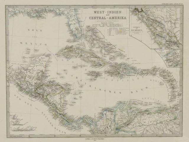 STIELERS HANDATLAS MAP W. INDIES
