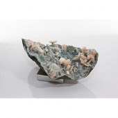 STILBITE CRYSTAL ON DRUSY GREE