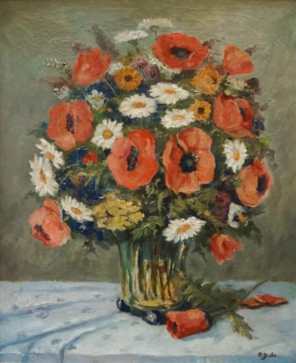 STILL LIFE OF POPPIES, SIGNED E.