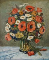 STILL LIFE OF POPPIES, SIGNED