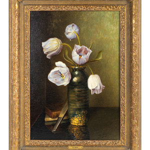 Still Life with Lavender Tulips