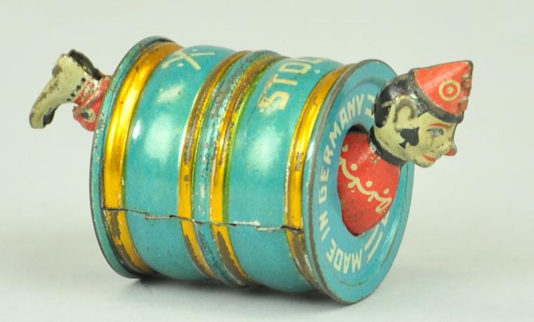 STOCK CLOWN IN BARREL PENNY TOY