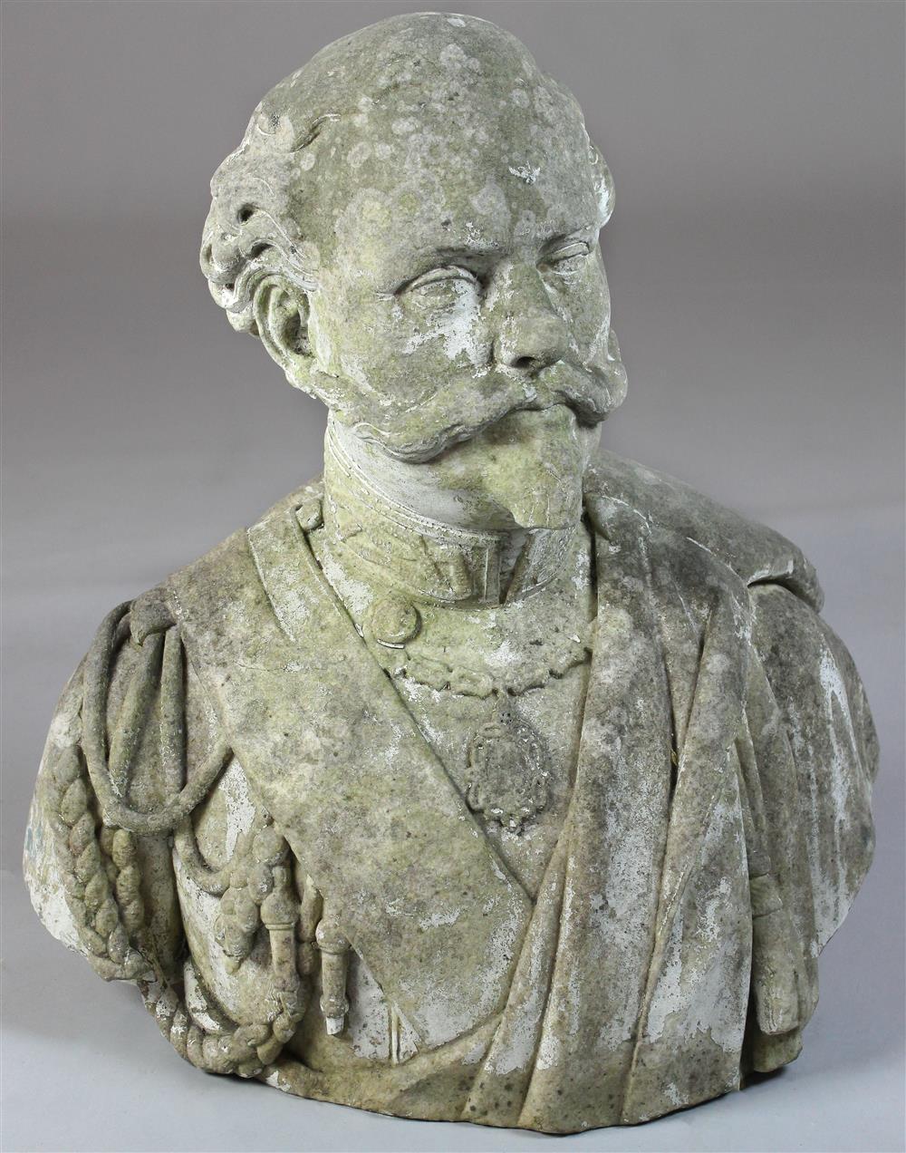 STONE CONCRETE BUST OF A LATE