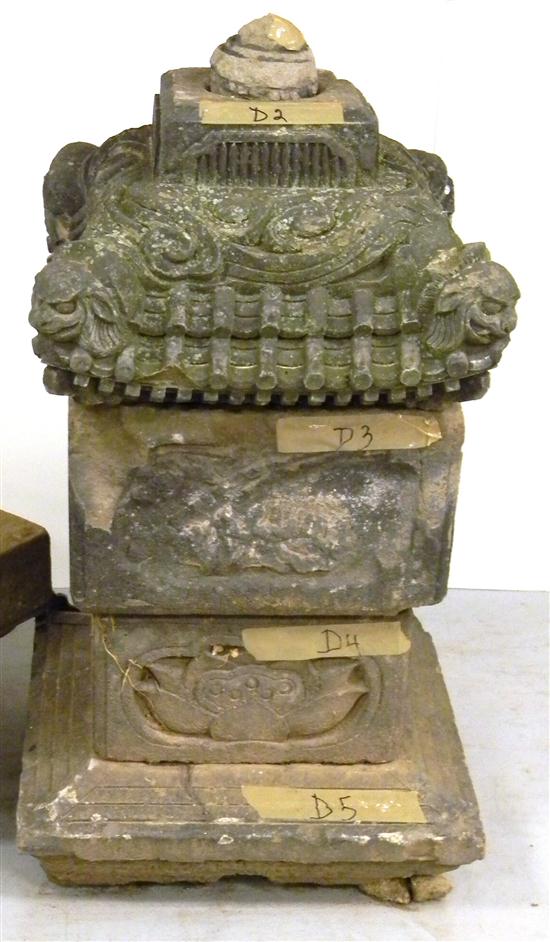 Stone garden ornament  square