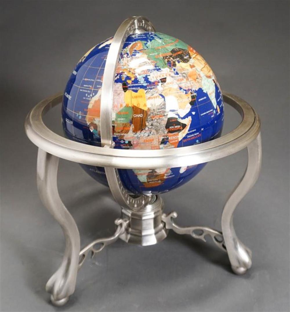 STONE INLAY GLOBE ON NICKEL