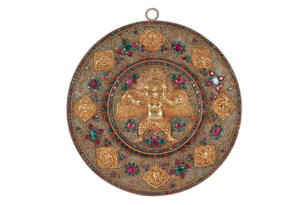 STONE-INSET WALL PLAQUEdecorated