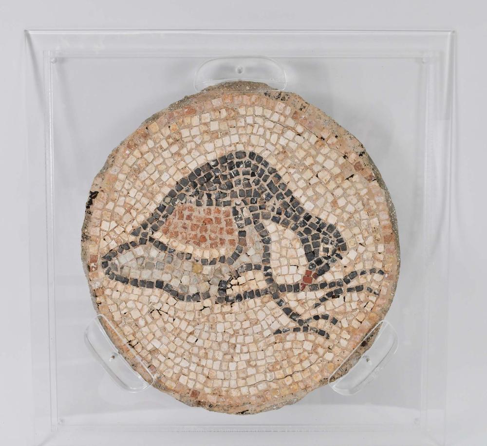 STONE MOSAIC FLOOR FRAGMENT OF A