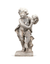 STONE PUTTO WITH SCEPTER GARDE