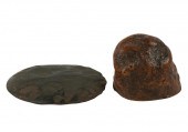 STONE SPECIMEN AND AN ASIAN WO