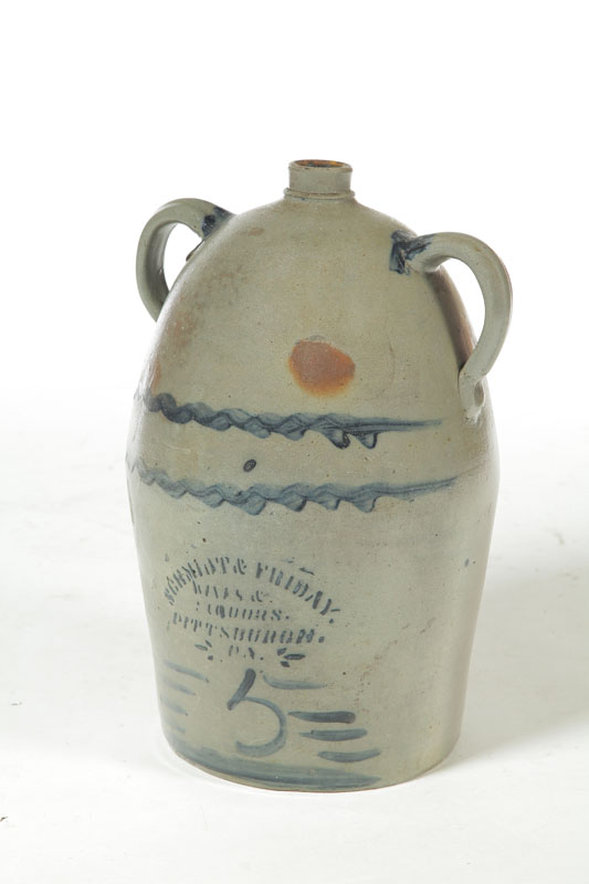 STONEWARE ADVERTISING JUG.  Western