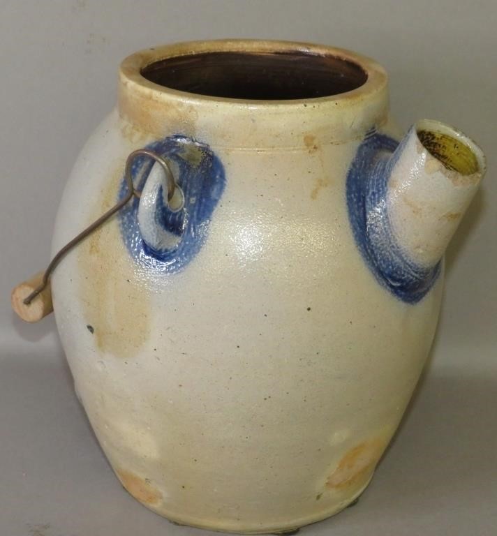 STONEWARE BATTER JUG WITH COBALT