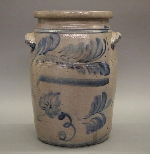 STONEWARE BUTTER CHURN, 3-GALLONA