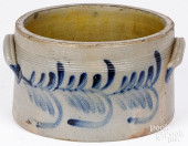 STONEWARE CAKE CROCK, 19TH C.,