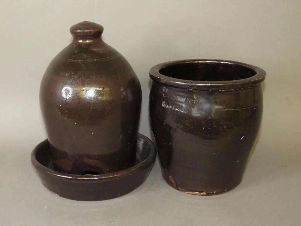 STONEWARE CHICKEN FOUNTAIN & F.H.