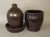 STONEWARE CHICKEN FOUNTAIN & F