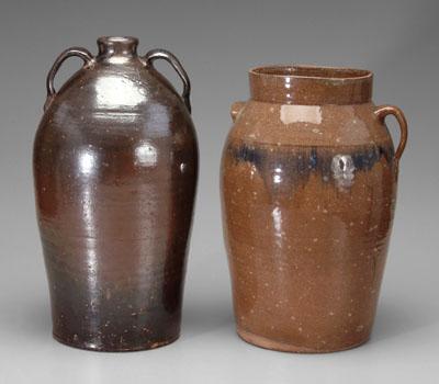 Stoneware churn, jug: churn with