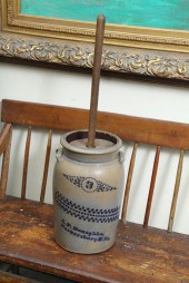 STONEWARE CHURN. Three gallon