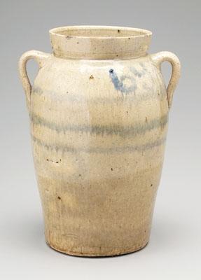 Stoneware churn, two handles,