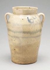 Stoneware churn, two handles,
