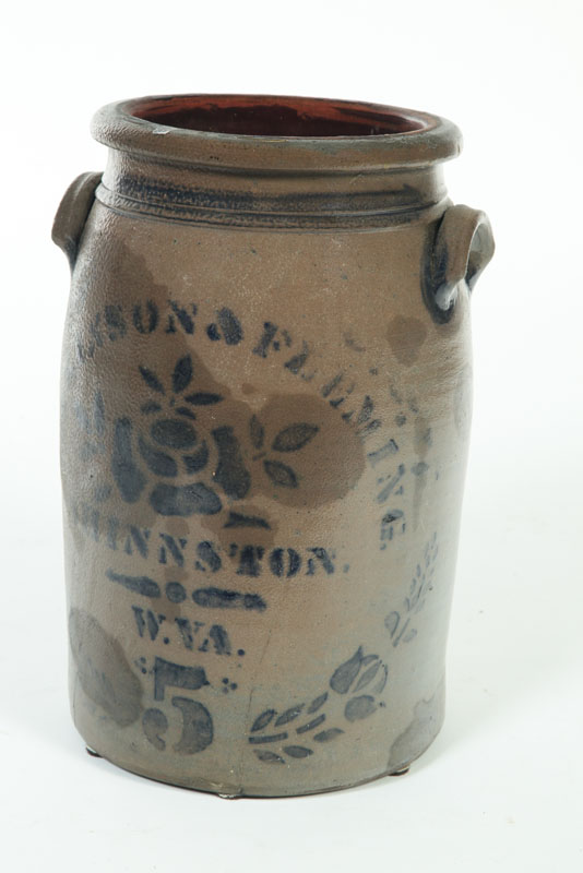 STONEWARE CROCK.  American  3rd