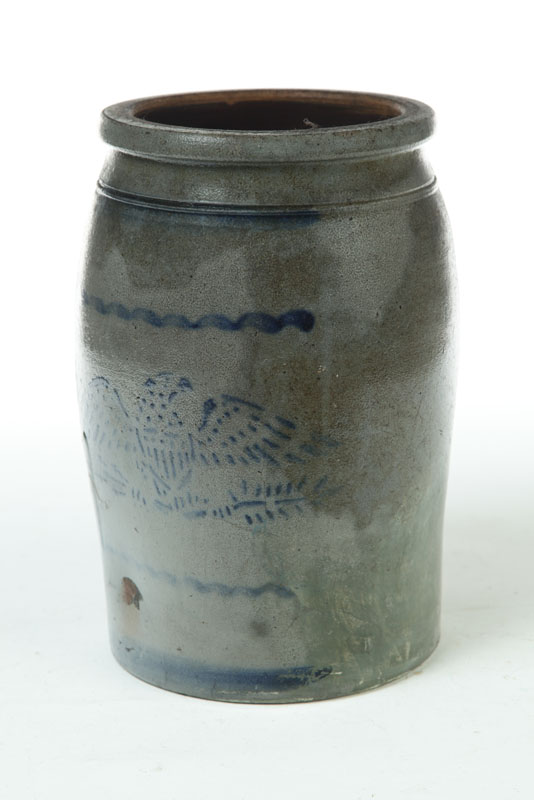 STONEWARE CROCK.  American  mid