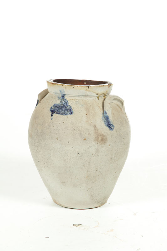 STONEWARE CROCK.  Mid 19th century.