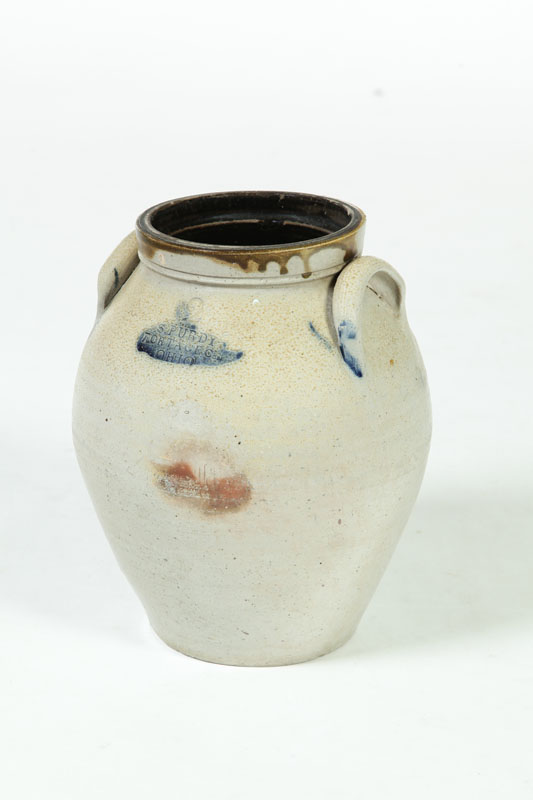 STONEWARE CROCK.  Ohio  mid-19th