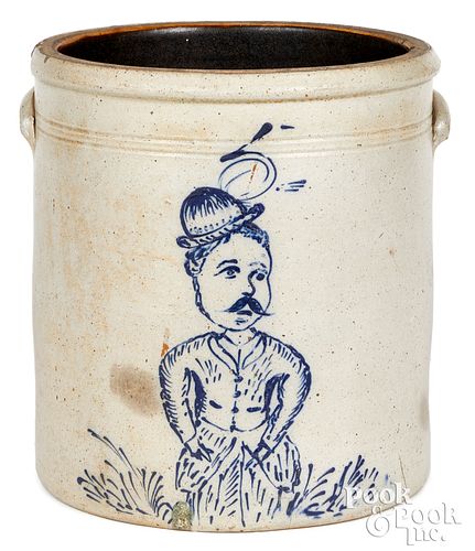 STONEWARE CROCK PROBABLY OHIO MAN