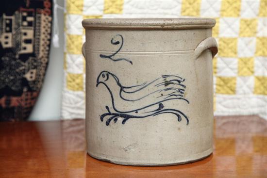 STONEWARE CROCK. Two gallon crock