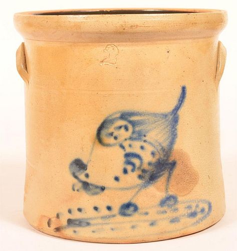 STONEWARE CROCK WITH COBALT BLUE
