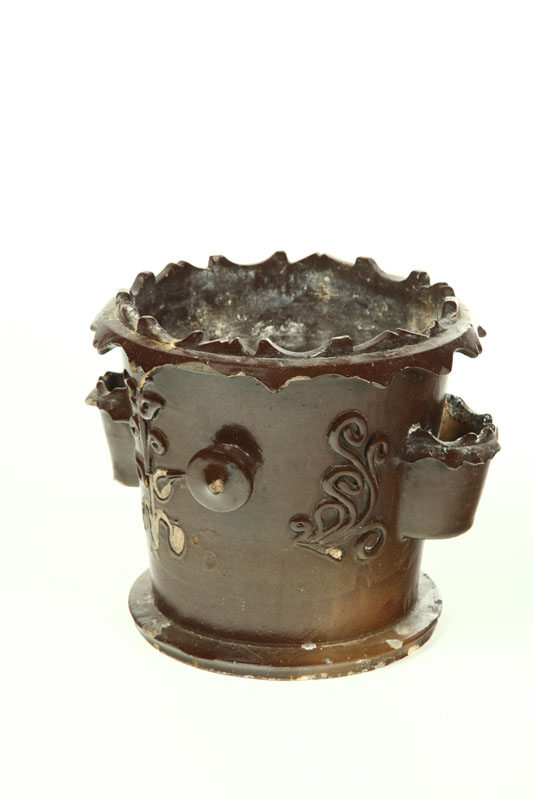 STONEWARE FLOWER POT.  R.S.