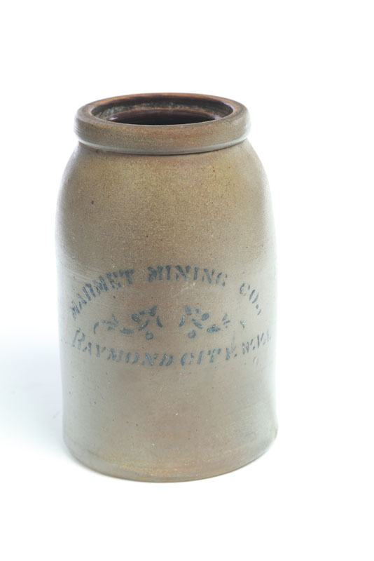 STONEWARE JAR.  West Virginia  late