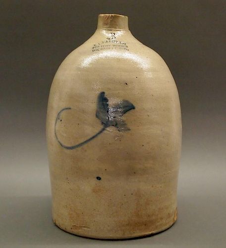 STONEWARE JUG, 3-GALLONA late
