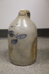 STONEWARE JUG. N. White  Utica