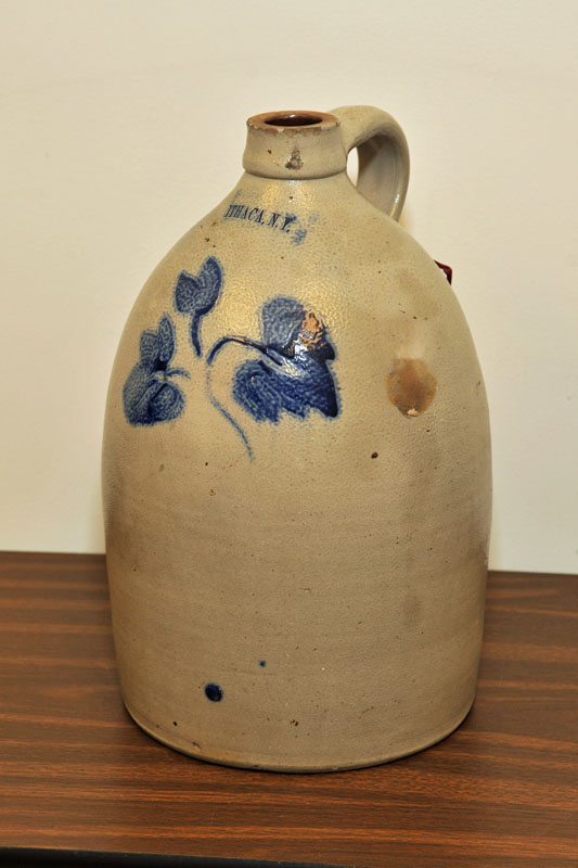 STONEWARE JUG. Stamped ''Ithaca 