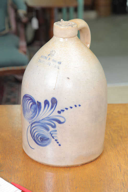 STONEWARE JUG. Two gallon jug