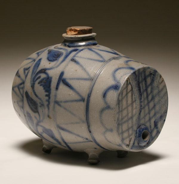 Stoneware keg with cobalt
