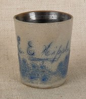 Stoneware mug 19th c. inscribe