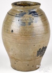 STONEWARE PICKLES JAR, EARLY 1