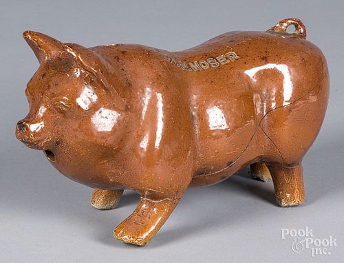 STONEWARE PIG, CA. 1900,
