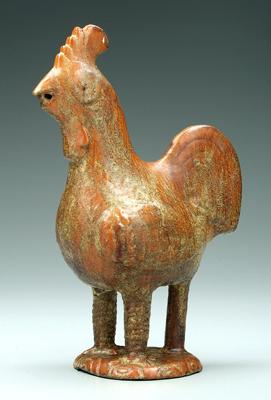 Stoneware rooster, surface