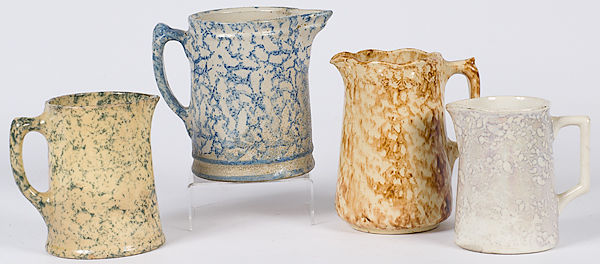 Stoneware Spongeware Pitchers