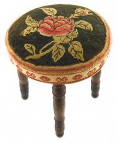 STOOL WITH TURNED WOODEN LEGS