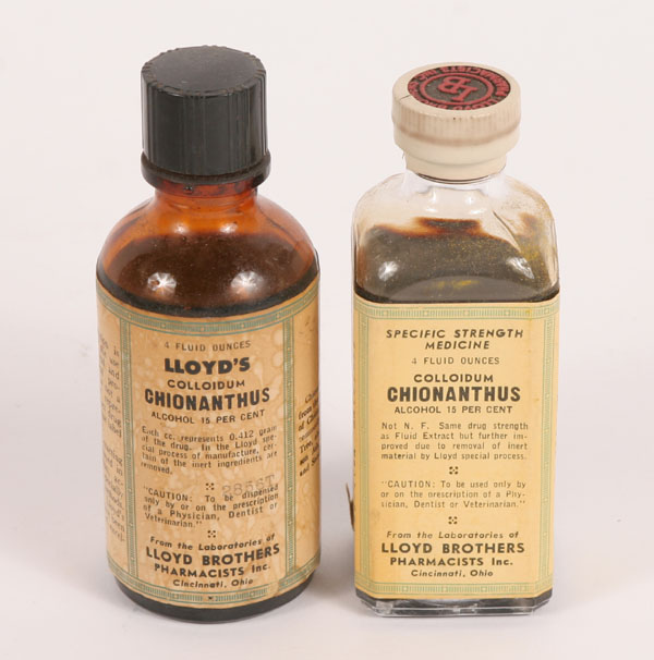 Stoppered glass medicine bottles,