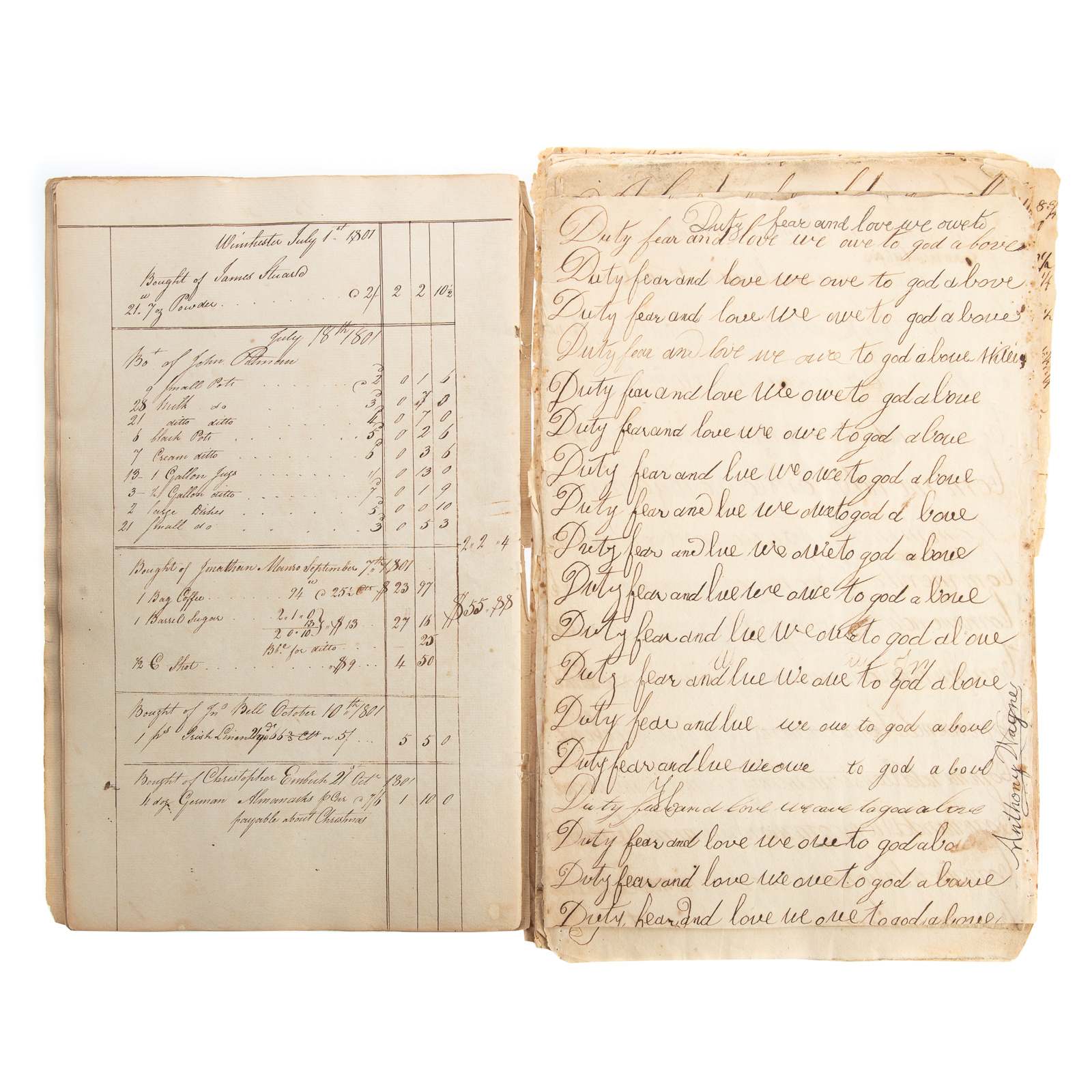 STORE ACCOUNT BOOK, WINCHESTER, VA,
