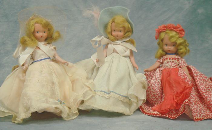 Storybook Doll lot, set of 3,