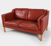 STOUBY DANISH LEATHER LOVESEAT