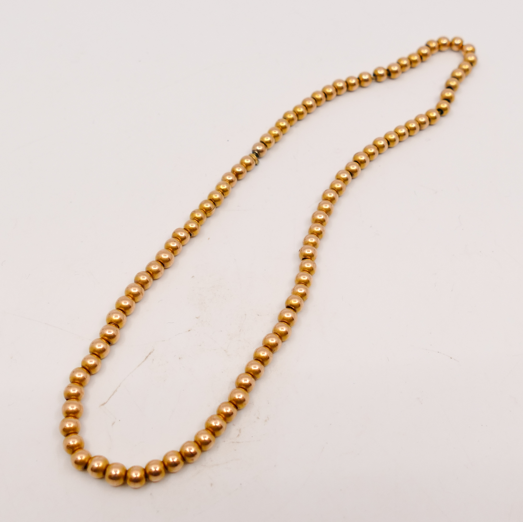 Strand 14K Hollow Bead Necklace-