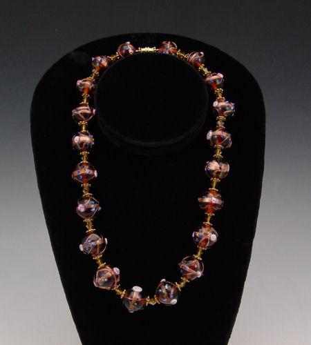 STRAND OF VENETIAN BEAD NECKLACE: