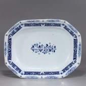 Strasbourg faience blue and wh